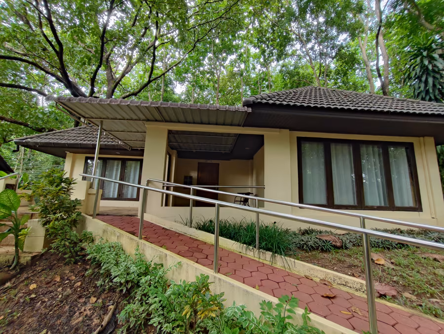 Room A, villa exterior.