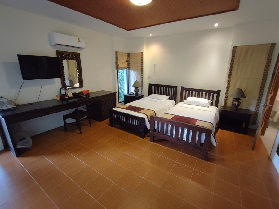 Room A, twin beds.